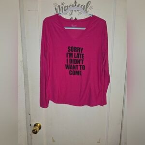 No Boundaries Pink Graphic Long Sleeve Tee XXXL (Size 21)